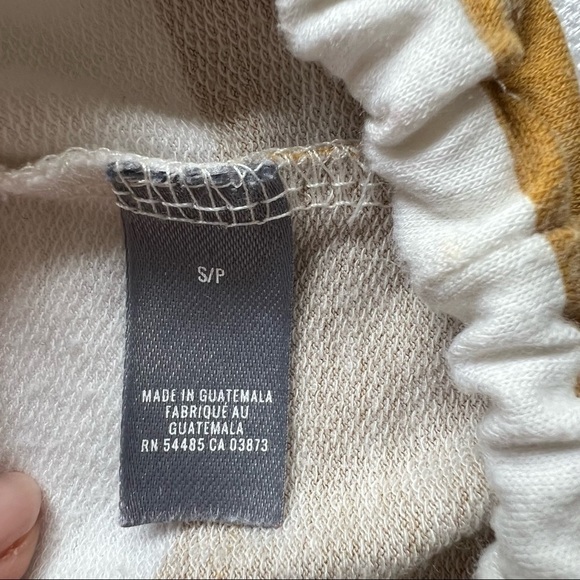 Aerie Womens Gold White Striped
Oversized Baggy Lounge Pullover Hoodie - Picture 6 of 8